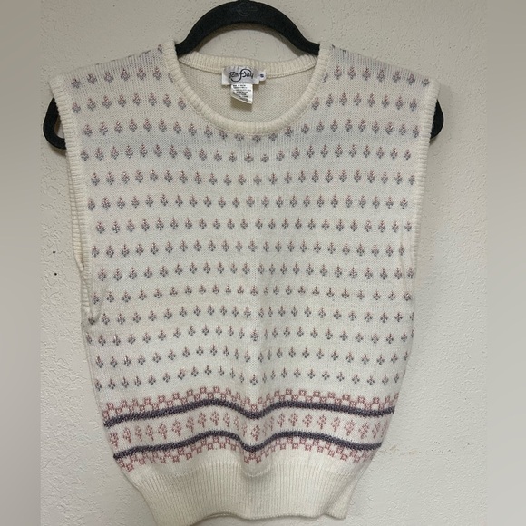 Beautiful 80’s sweater vest sleeveless sweater size 38 - Picture 1 of 7